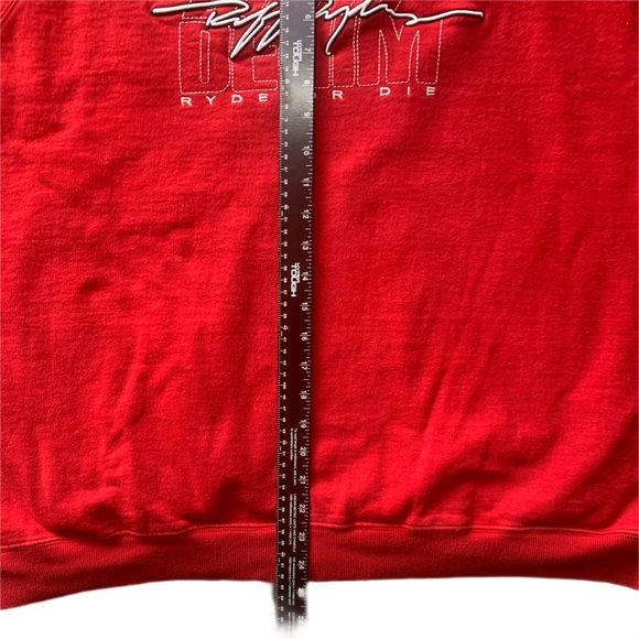 DMX Ruff Ryders Dirty Denim “Ryde or Die” Red Embroidered Crewneck - Picture 6 of 8